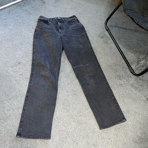 Hollister Washed Black Straight Leg Jeans High Waist